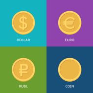 Flat vector money icons N2
