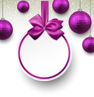 Purple paper round holiday labels