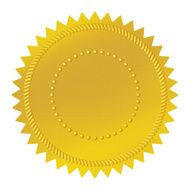 Blank golden seal isolated on white
