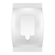 Blank White Package With Flap For Wet Wipes Or Tissues