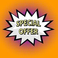 Special offer label in pop art style