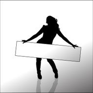 Vector silhouette of a woman N1110