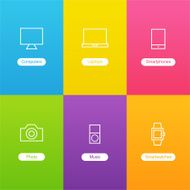 Vector Banners with Devices Icons