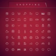 Shopping Thin Icons Set