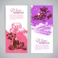 Banners of wine vintage background N2