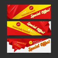 Red discount origami banner collection