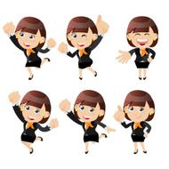 Set of businesswoman characters in different poses N9