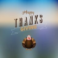 Vintage cartoon of turkey bird for Happy Thanksgiving celebration N2