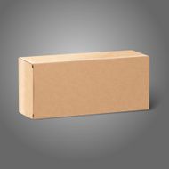 Realistic blank paper craft package box Isolated on grey background