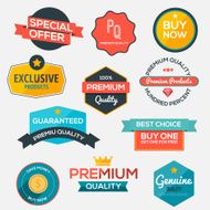 Collection of modern flat design-styled labels and design elements N2