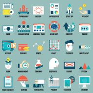 Set of flat internet service icons - part 3