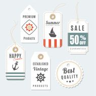 Retro set of summer vintage sale quality labels vector tags