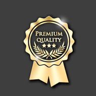 gold icon with text Premium quality