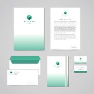 Corporate identity furniture company turquoise design template