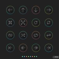 Web &amp; Mobile thin icon sets #20 Arrows