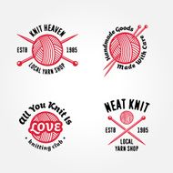 Set of knitting badges