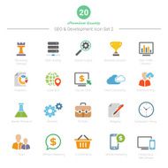 Set of Full Color SEO and Development icons 2