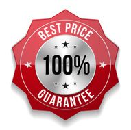 Red hundred percent best price guarantee badge