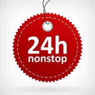 Red leather 24h nonstop labels