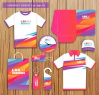 Vector artistic corporate identity template with color elements N25