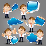 People Set - Business Businessman holding speech bubbles