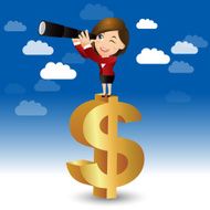 People Set - Business Businesswoman on a money sign