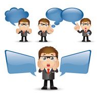 People Set - Business Businessman talking Speech bubbles -1