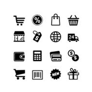 Web icons set Shopping pictograms