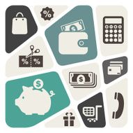 Abstract background with shopping icons