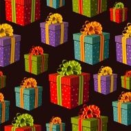 Colorful group of gift boxes pattern