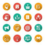 Marketers flat icons set N4