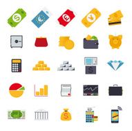 Flat Design Money and Finance Vector Icons Collection N2