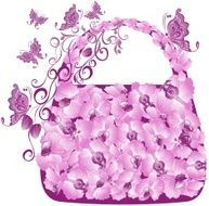 Vector floral gift bag with orchids N2