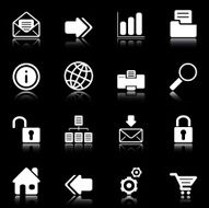 Web and Internet icons - black series