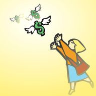 Woman Chasing Money