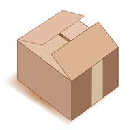 Empty paper box over white
