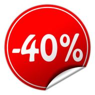 discount round red sticker on white background N9
