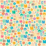 Ecommerce online shopping seamless background pattern