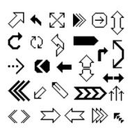 Set of pixel arrow symbol