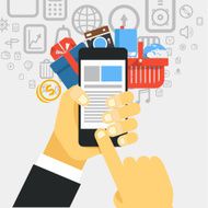 Mobile commerce concept illustration Design elements