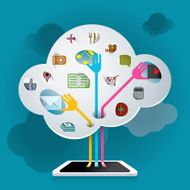 Searching data from Cloud illustration