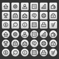 Gray icons set business finance N2