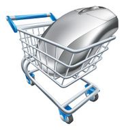 Computer mouse in trolley