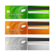 Vector Credit Cards (orange green silver)