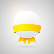 Vector paper badge with yellow silk ribbon N4