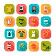 flat fashion clothes icons N2