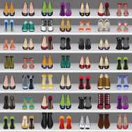 shoes on shelves in shop N2