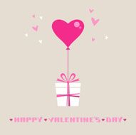 Gift with balloon of hearts N2