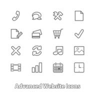 Set of website icons for online shopping contour flat