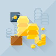 Illustration concept of precious metals in flat design style